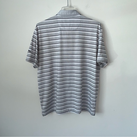 Callaway Opti Dri Golf Polo Shirt Mens XL Gray stripe Spellout logo Wicking - Picture 3 of 9